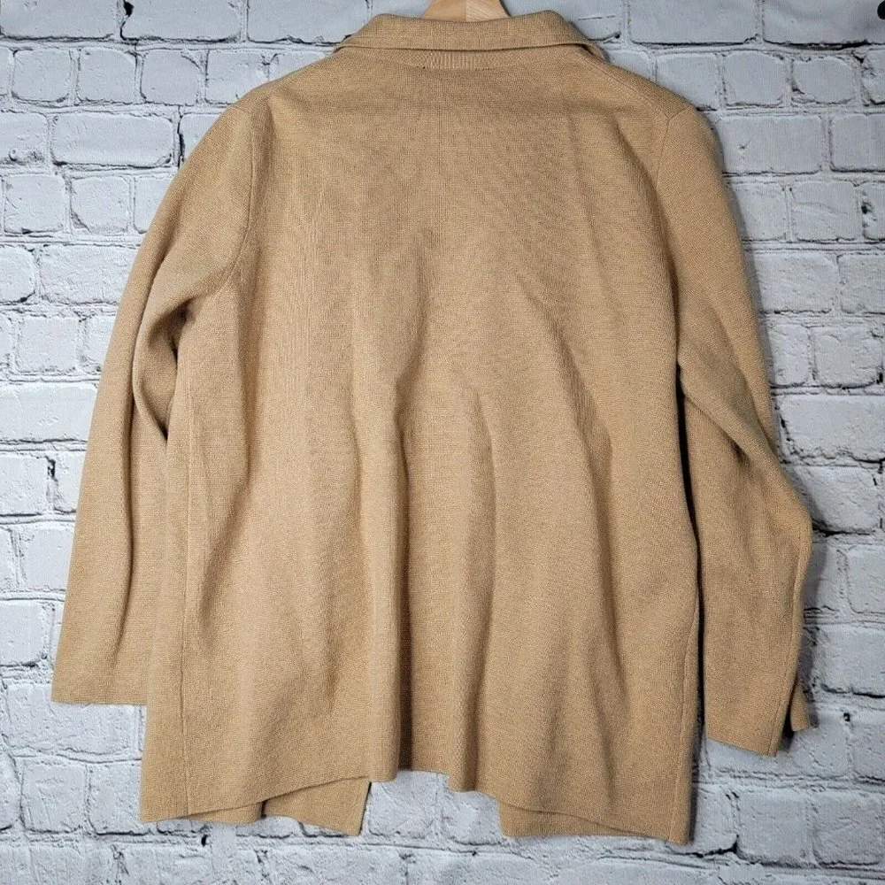 J Crew Eloise Sweater Blazer In Heather Khaki Merino Wool Blend Size‎ M/L?
